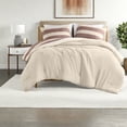 thumbnail image 1 of Premium 3Piece Bedding Sets King/Cal King Textured Stripe Polyester Comforter with Terracotta Finish, 1 of 9