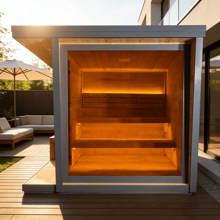 Premium 4-6 Person Traditional Steam Square Outdoor Sauna with 6 Kilowatt Stove