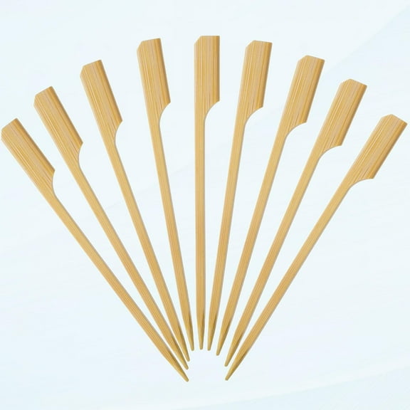 Premium 4.7 Inch Square Small Mini Bamboo Paddle Skewers Appetizer Fruit Kebab Sandwich Cocktail Party Finger Food Sticks 3mm Thick 100 Count -MSL162