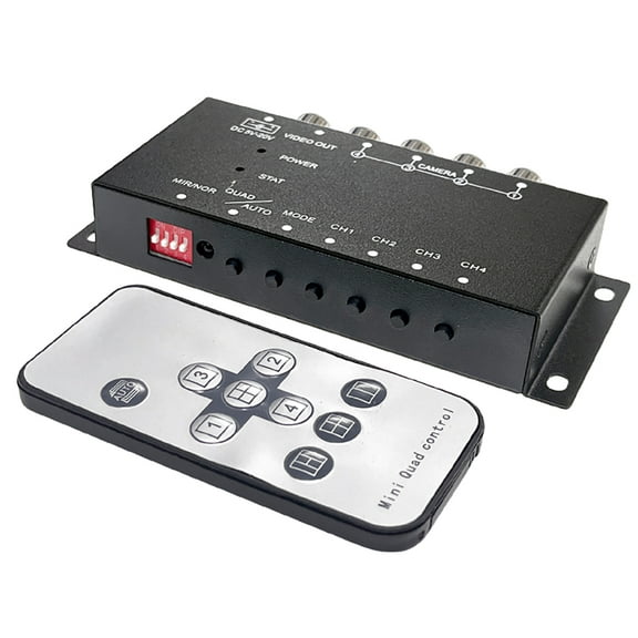 Premium 4-Channel Mini Video Multiplexer With Mirroring Display + IR Remote