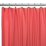 Premium 4 Gauge Vinyl Shower Curtain Liner w/ Weighted Magnets and Metal Grommets in Rose