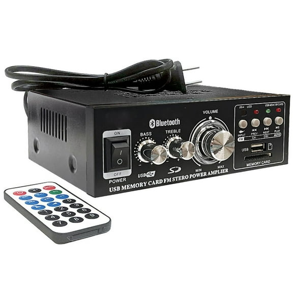 Premium 4-In-1 Audio Amplifier FM Radio Bluetooth 5.0 Receiver MP3 Player With AUX USB SD Card Input