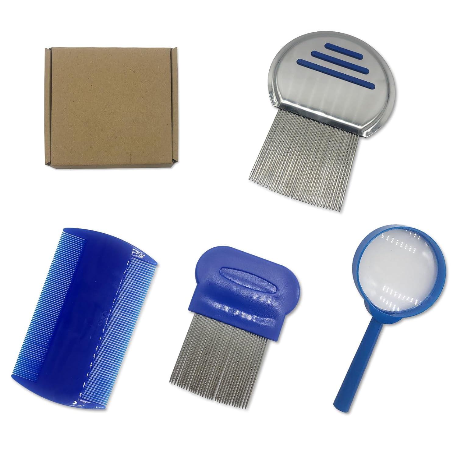 Premium 4 Pack Lice Comb Kit Professional Stainless Steel Louse and