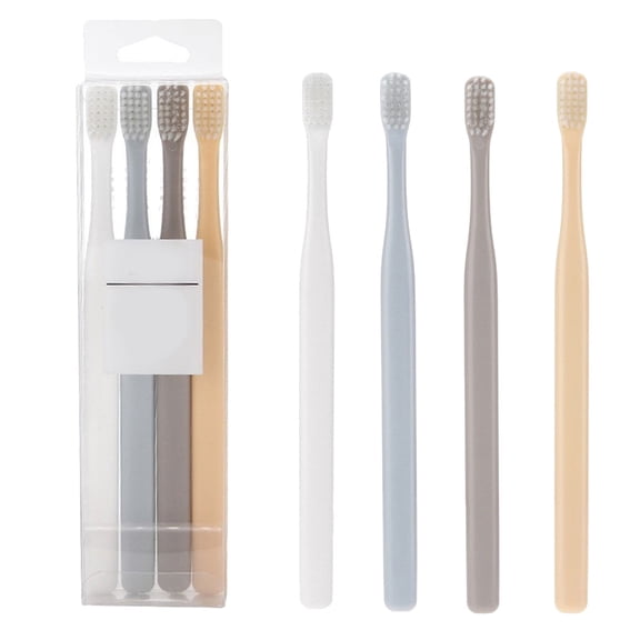 Premium 4 Pack Soft Bristle Toothbrushes Adult Small Head Design, Family Pack Oral Care Toothbrushes for Daily Use, Gentle Effective Cleaning Toothbrushes for Household Oral Care