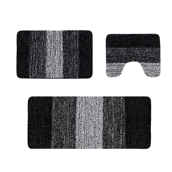 Premium 4-Piece Bathroom Rugs Set with Non-Slip Backing, Soft Absorbent Microfiber Plush Shower Rugs with Lid Cover, Modern Home Décor