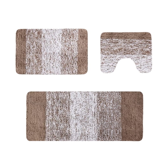 Premium 4-Piece Bathroom Rugs Set with Non-Slip Backing, Soft Absorbent Microfiber Plush Shower Rugs with Lid Cover, Modern Home Décor