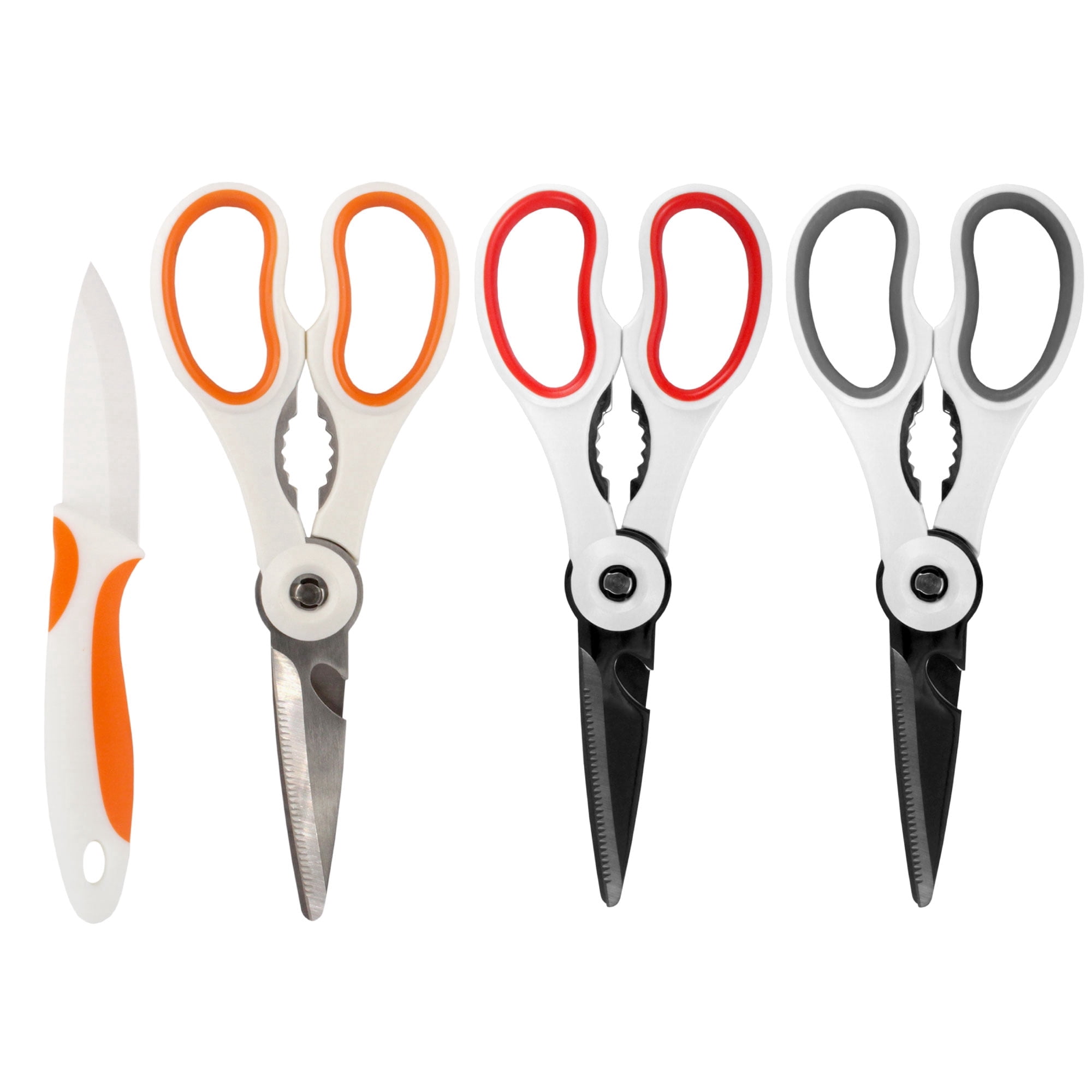 BambooMN Premium 4-in-1 Kitchen Shears with Peeler Set - 12pc Set ...