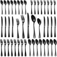 Premium 40 Piece Black Silverware Set for 8 Food Grade Stainless Steel