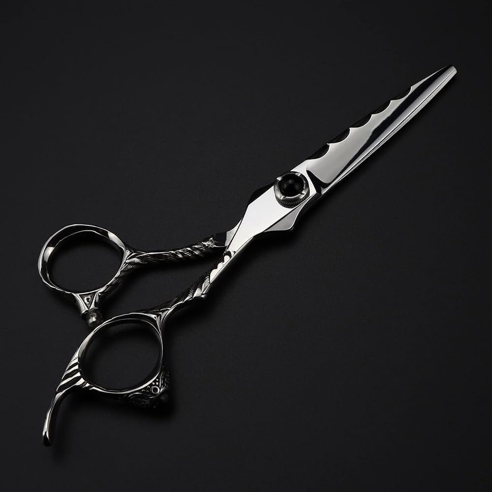 Premium 440C Steel Haircutting Scissors Kit with Decorative Filigree ...
