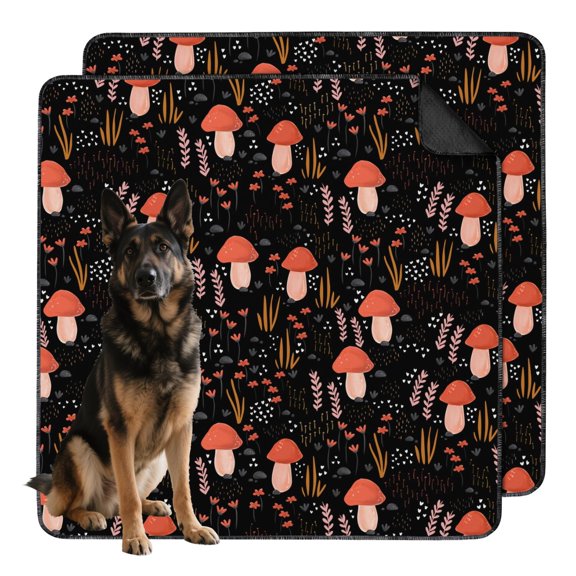Premium 48"x48" Washable Pee Pads for Dogs - Reusable Potty Pads with Decorative Plant Patterns for Crates (Plant patterns)