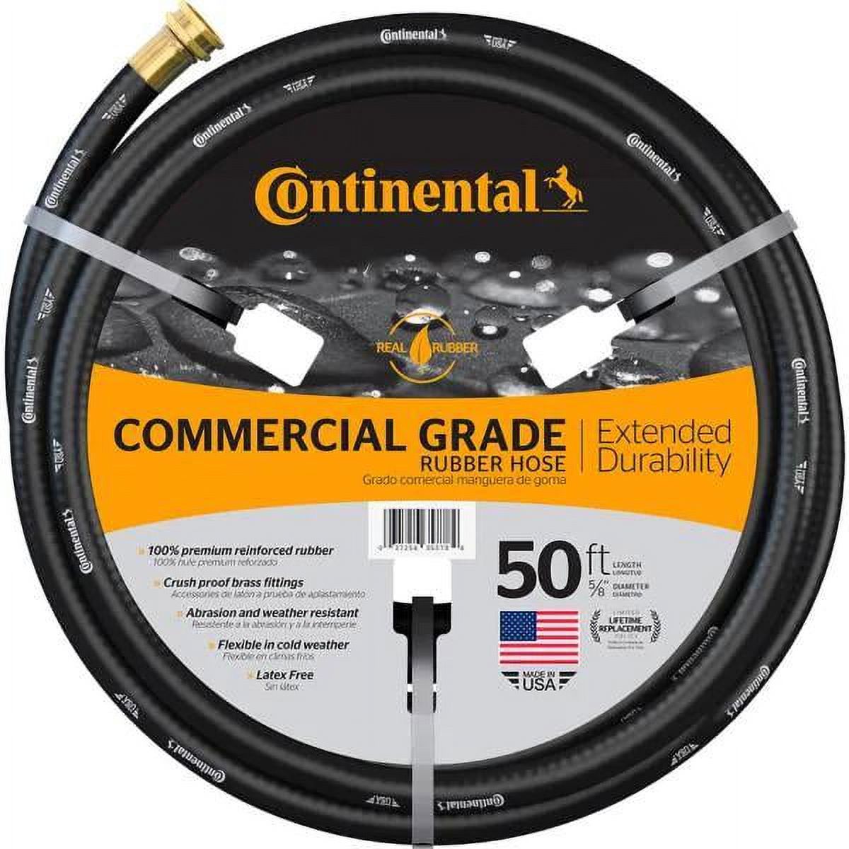 Premium 5/8 In. Dia X 50 Ft. Commercial Grade Rubber Black Water Hose - image 1 of 5
