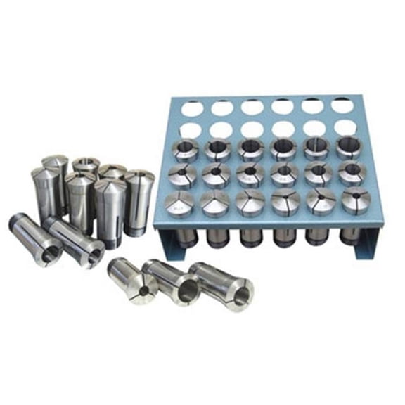 Premium 5-C Collet Set with Rack - 35 Piece