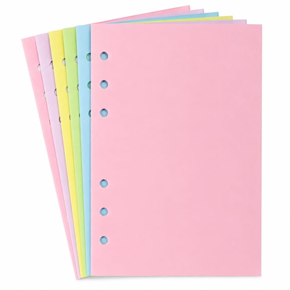 Premium 5-Color A6 Planner Inserts 50 Sheets Smooth Writing Filler Paper
