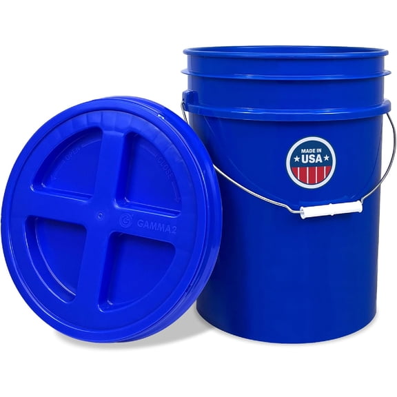 Premium 5 Gallon Food Grade Plastic Pail with Gamma Seal Lid | Made in | BPA-Free | Heavy-Duty 90 Mil | Airtight Stackable Container, 1 Count