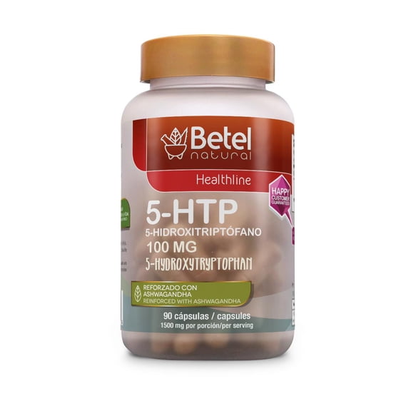 Premium 5-HTP 100 mg Reinforced with Ashwagandha by Betel Natural - 1500 mg