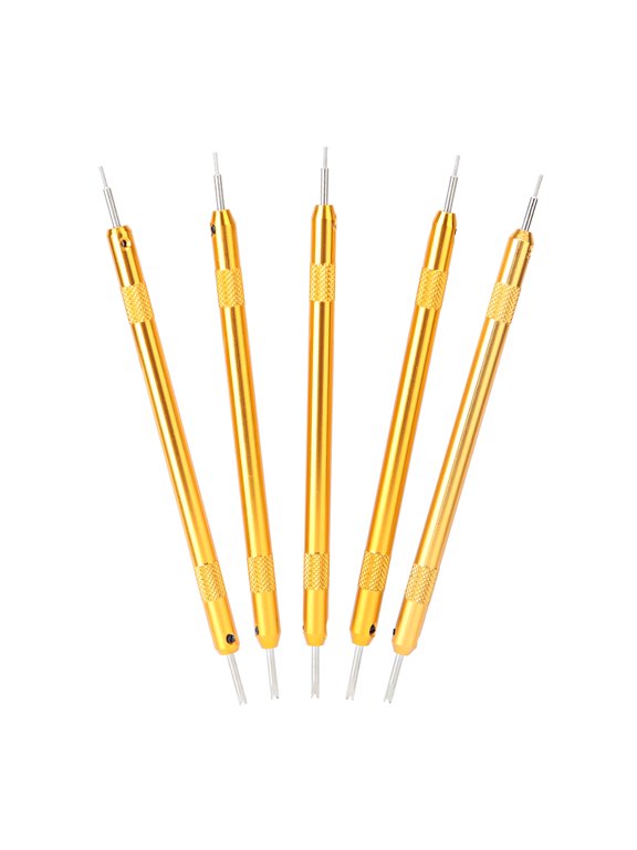 Premium 5-Piece Aluminum Steel Watch Band Strap Link Pin Spring Bar Remover Repairing Tool Kit, Double Head Hand Tools for Easy Watchband Replacement and Adjustments (5 inches / 12.7 cm length)