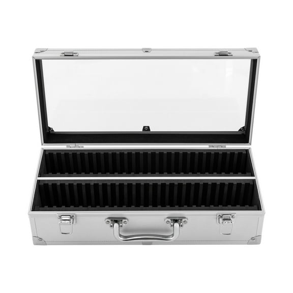 Premium 50-Coin Slab Storage Case, ABS & Aluminum Alloy Collector's Box with EVA Foam & Clear Lid