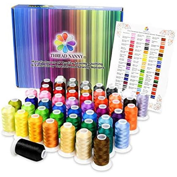 Premium 50 Colors 1100yards Polyester Machine Embroidery Thread Kit for Pro and Beginners - Compatible with All Brother Babylock Singer Janome Embroidery and Sewing Machines$$Art & Craft