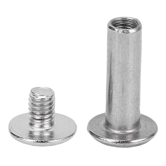 Premium 50 Sets M3.5 Stainless Steel Flat Round Head Rivet and Screw Fasteners for Leather Crafts and Clothing, 0.18 x 0.55 x 0.35 inches / 4.5 x 14 x 9 mm