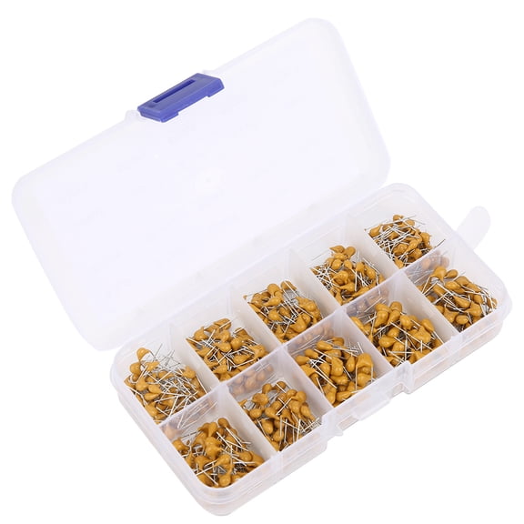 Premium 500-Piece Ceramic Capacitor Kit Multilayer Assortment, 0.1uF-10uF Range 50V Electrical Components Set for DIY Electronics Projects and Circuit Repairs