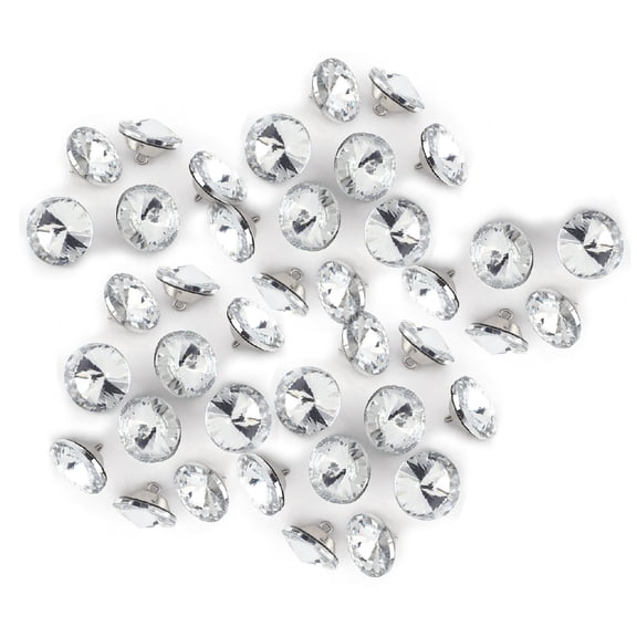 Premium 50Pcs Rhinestone Crystal Buttons Transparent Glass DIY Sewing Trim Craft Embellishments for Sofa Headboard Upholstery Decoration 0.8 inches / 20.0 mm