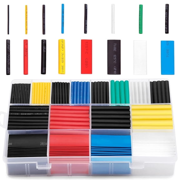 Premium 580 Pcs Heat Shrink Tubing Kit, 2:1 Ratio Electrical Wire Cable Wrap Assortment, Flame Retardant Insulation Sleeving with Storage Box for Automotive, Marine & Home Repair (6 Colors)