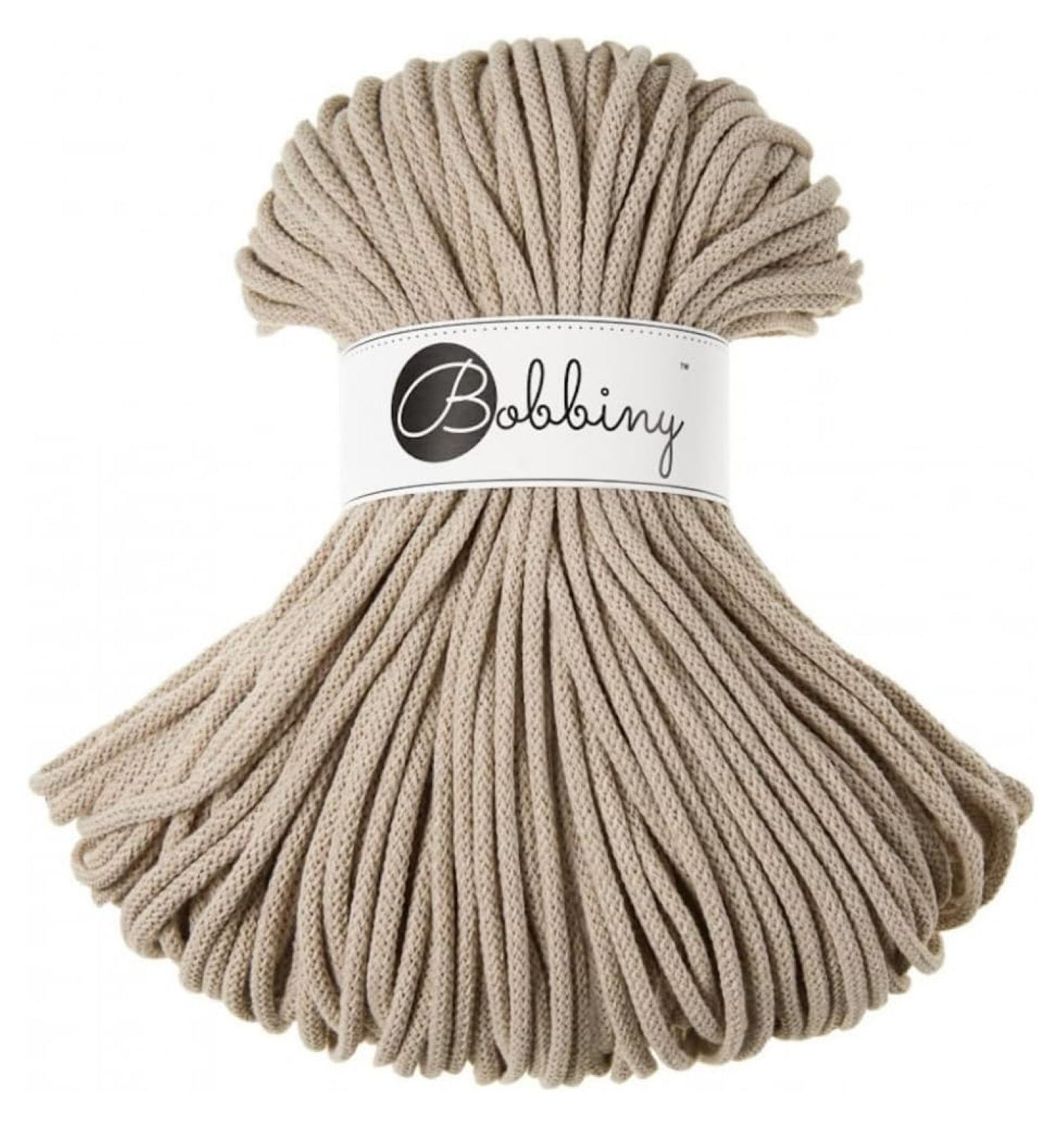 Premium 5mm Braided Macrame Cord (Beige) 108yds/330ft (100% Recycled Cotton)