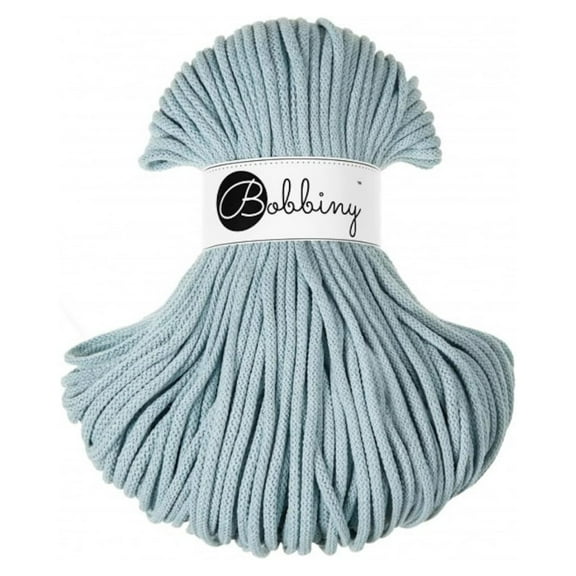 Premium 5mm Braided Macrame Cord (Misty) 108yds/330ft (100% Recycled Cotton)