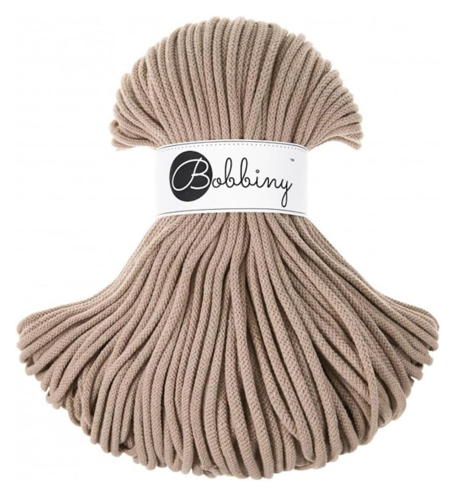 Premium 5mm Braided Macrame Cord (Sand) 108yds/330ft (100% Recycled Cotton)