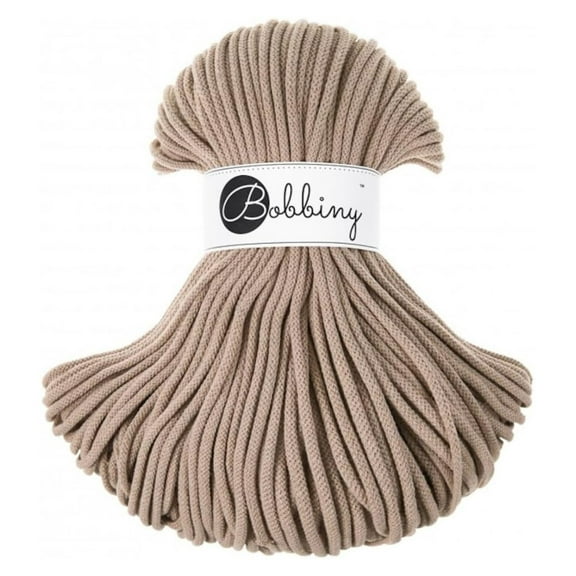 Premium 5mm Braided Macrame Cord (Sand) 108yds/330ft (100% Recycled Cotton)