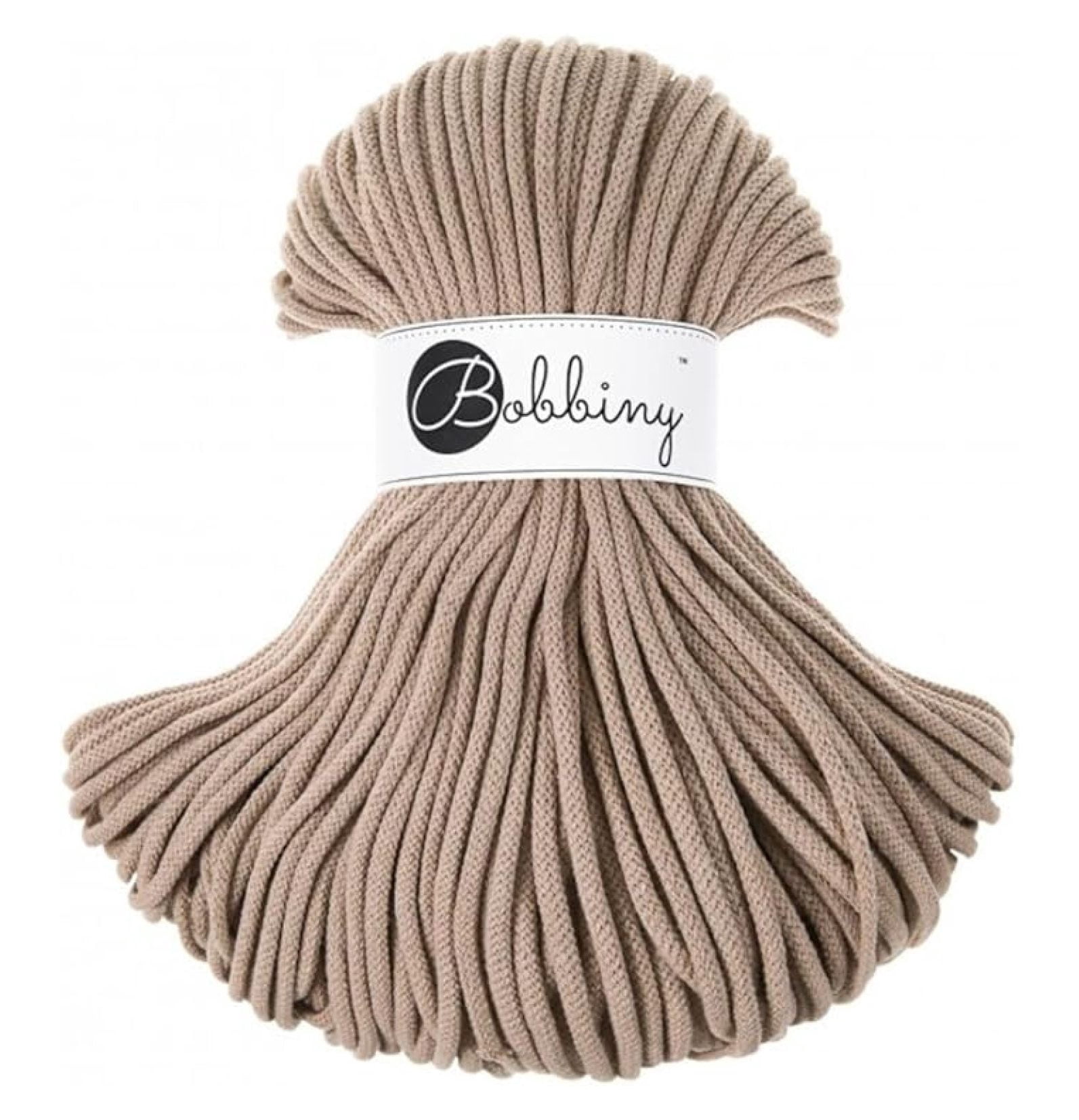 Premium 5mm Braided Macrame Cord (Sand) 108yds/330ft (100% Recycled Cotton)