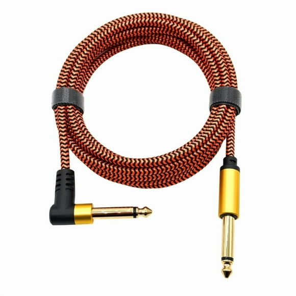 Premium 6.35mm Guitar Instrument Cable Oxygen Free Copper Conductors Gold Plated Connectors Braided Bass Amp Audio Cord