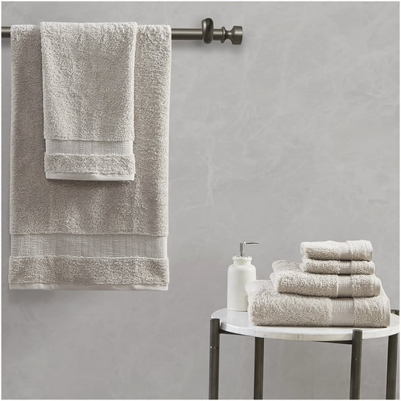 Egyptian Cotton Towel Set 6 Piece - 650 GSM - 100% Cotton Bath Towels - Soft & Absorbent - Includes Washcloths & Hand Towels - Bathroom Decor
