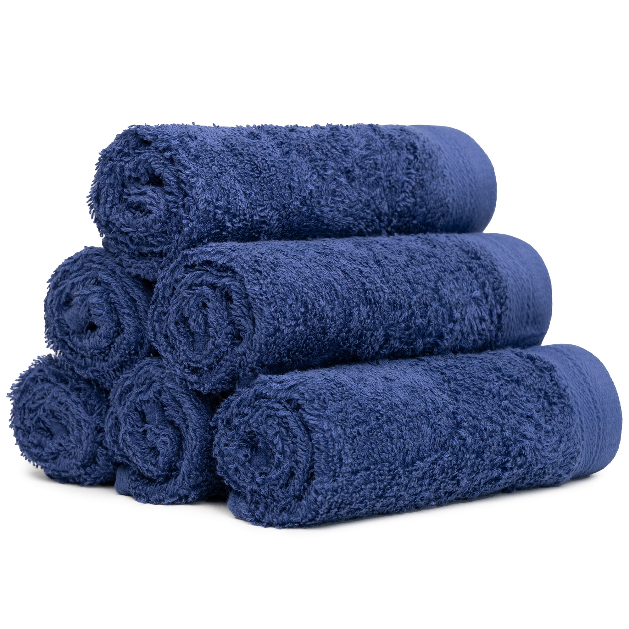 Premium 6 Pieces Towel Set - 6 exclusive Washcloths Towels|Fingertip Towels  13 X 13 - Color: Dark Grey 100% Cotton |Machine Washable high Absorbency