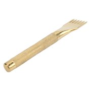 Premium 6 Teeth Leather Prong Chisel 4mm Spacing Stainless Steel Anti Slip Handle Incisive Gold Punch Tool For DIY Craft Bags Accessories 11 inches / 27.9 cm