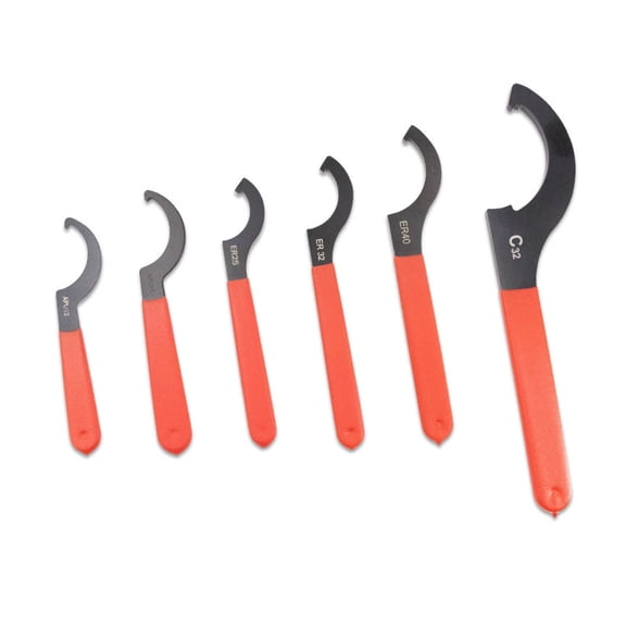 Premium 6 Unit Hook Wrench Spanner Tool Group Solid Construction For Motorcycle Pipework Plumbing And Mechanical Repair