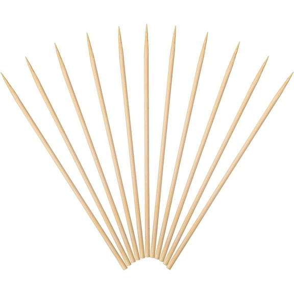 Premium 6 inch Bamboo Skewers for Appetizers Fruit Kabobs 3mm Thin Small Short Wooden Food Sticks 100 Counts, Many Sizes Choices 4.7\
