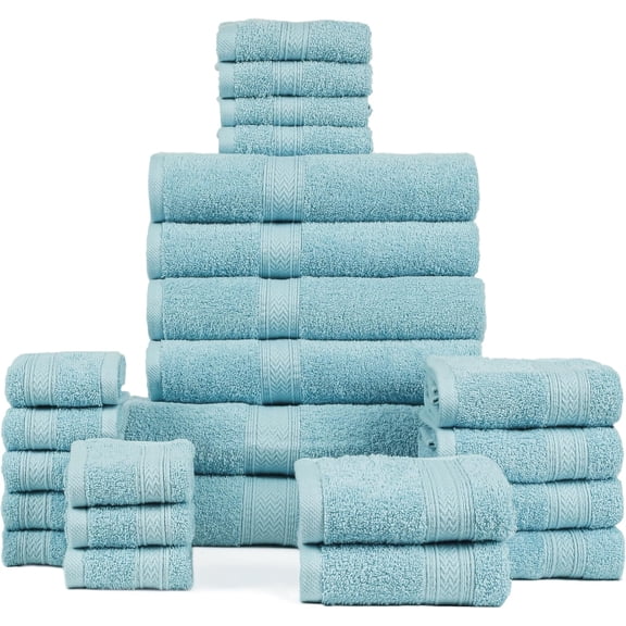 Premium 600 GSM 6 Piece Towel Set- 2 Bath Towels, 2 Hand Towels & 2 Washcloths, Machine Washable, Hotel Quality, Super Soft & Highly Absorbent Cotton Towel: Sage