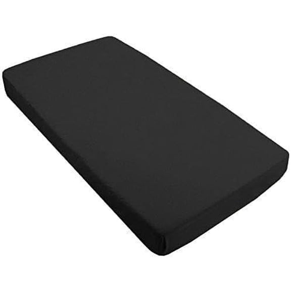 Premium 600-TC Pima Cotton Fitted Sheet for Cot Bed (28" x 75") 1-PC, 4"-8" Deep, Soft and Luxurious Perfect for Narrow Twin/Cot Size/Rv Bunk/Guest Bed/Camping Cot, Black