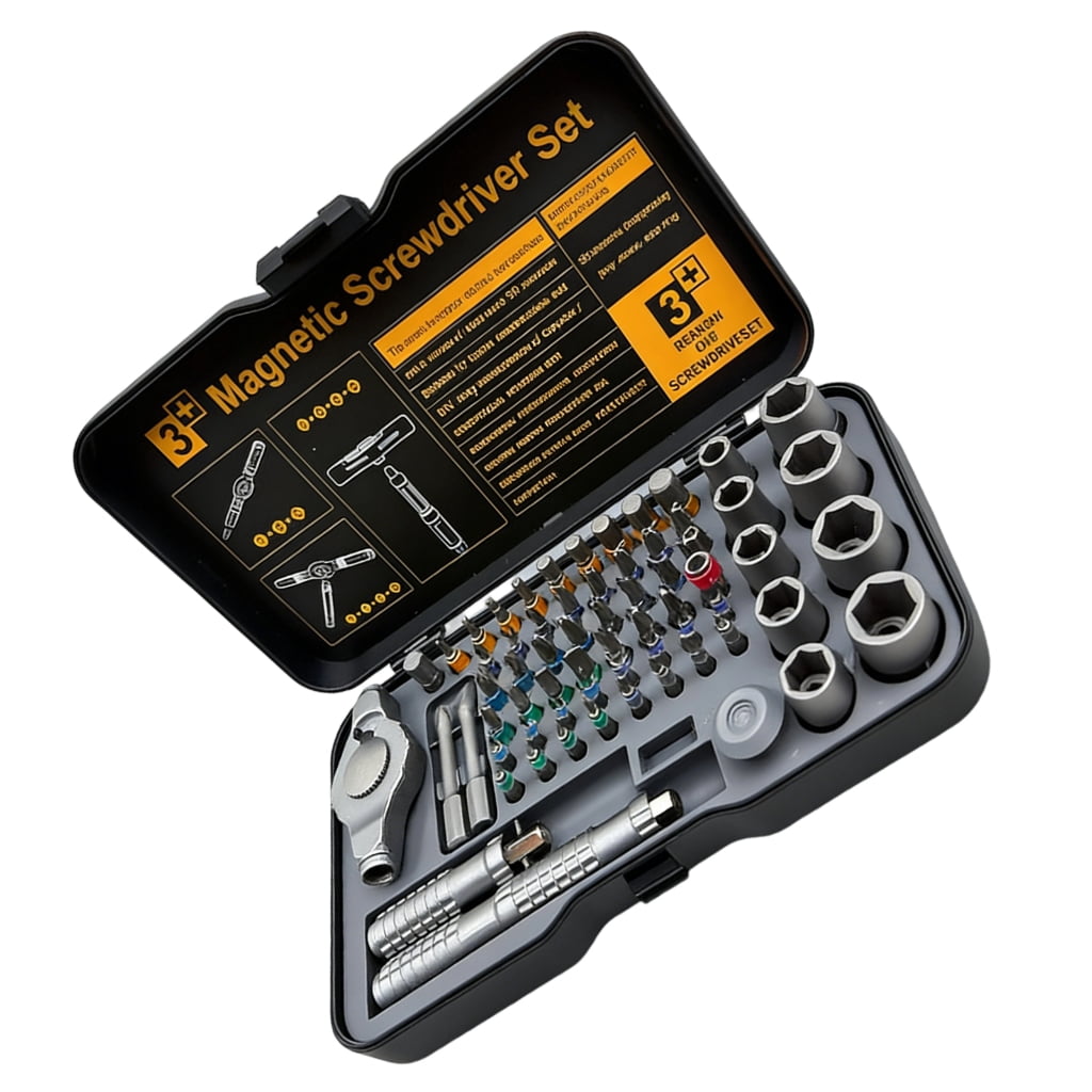 Premium 66 Piece Screwdriver Set Featuring Steel Shafts And Storage Case Ergonomic Screwdriver