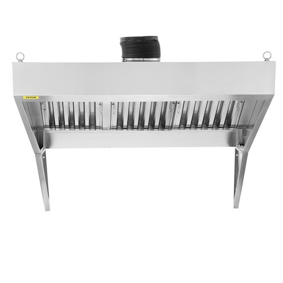 Premium 6FT Commercial Exhaust Hood - 201 Stainless Steel Food Truck Vent Hood with 3 U-Shaped Oil Filters for Restaurants & Concession Trailers