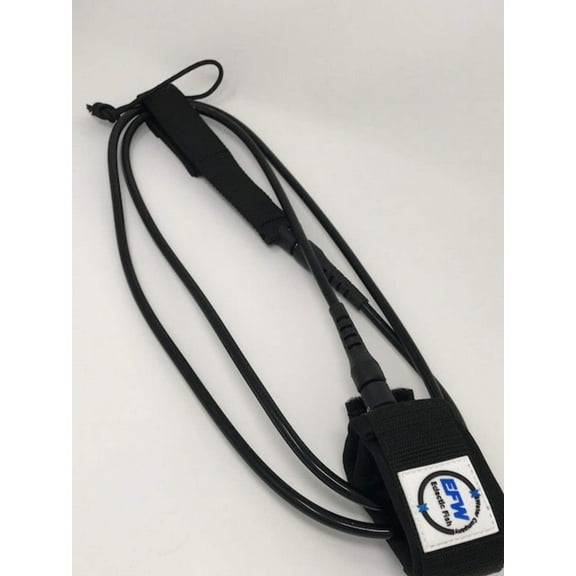 Premium 6ft Black Padded Ankle Leash for Surfboards, Paddleboards, and SUPs