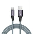 thumbnail image 1 of Premium 6ft Long Gray Braided Type-C Cable Compatible With LG V40 ThinQ, V35 ThinQ V30 V20, Stylo 4 Plus, Q7 Plus, Google Nexus 5X, G6 G5 - Microsoft Surface Go (10"), Lumia 950 P3K, 1 of 6
