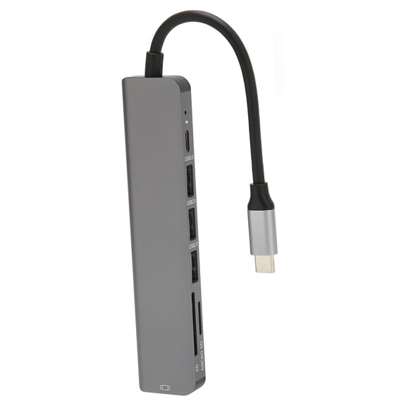 Premium 7 in 1 USB C Hub Multiport Adapter with 4K HDMI Port, High-Speed USB 3.0, Dual USB 2.0, SD and TF Card Readers, Type C Power Delivery Charging Dock for Laptops and Tablets (10 in / 25.4 cm)