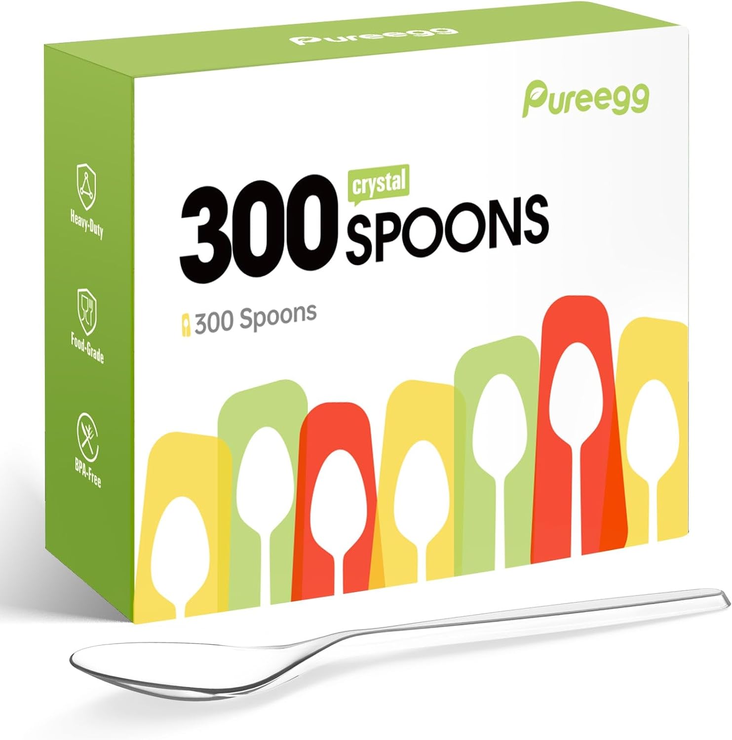 Premium 7 Disposable Plastic Spoons 300 Packs BPAFree & Heat