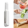 thumbnail image 1 of Premium 7-in-1 Stainless Steel Kitchen Peeler | Multi-Blade Vegetable & Fruit Slicer Tool | Rotating Protective Cover | Professional Julienne Peeler with 7 Sharp Blades | 7.3" Ergonomic Design, 1 of 9