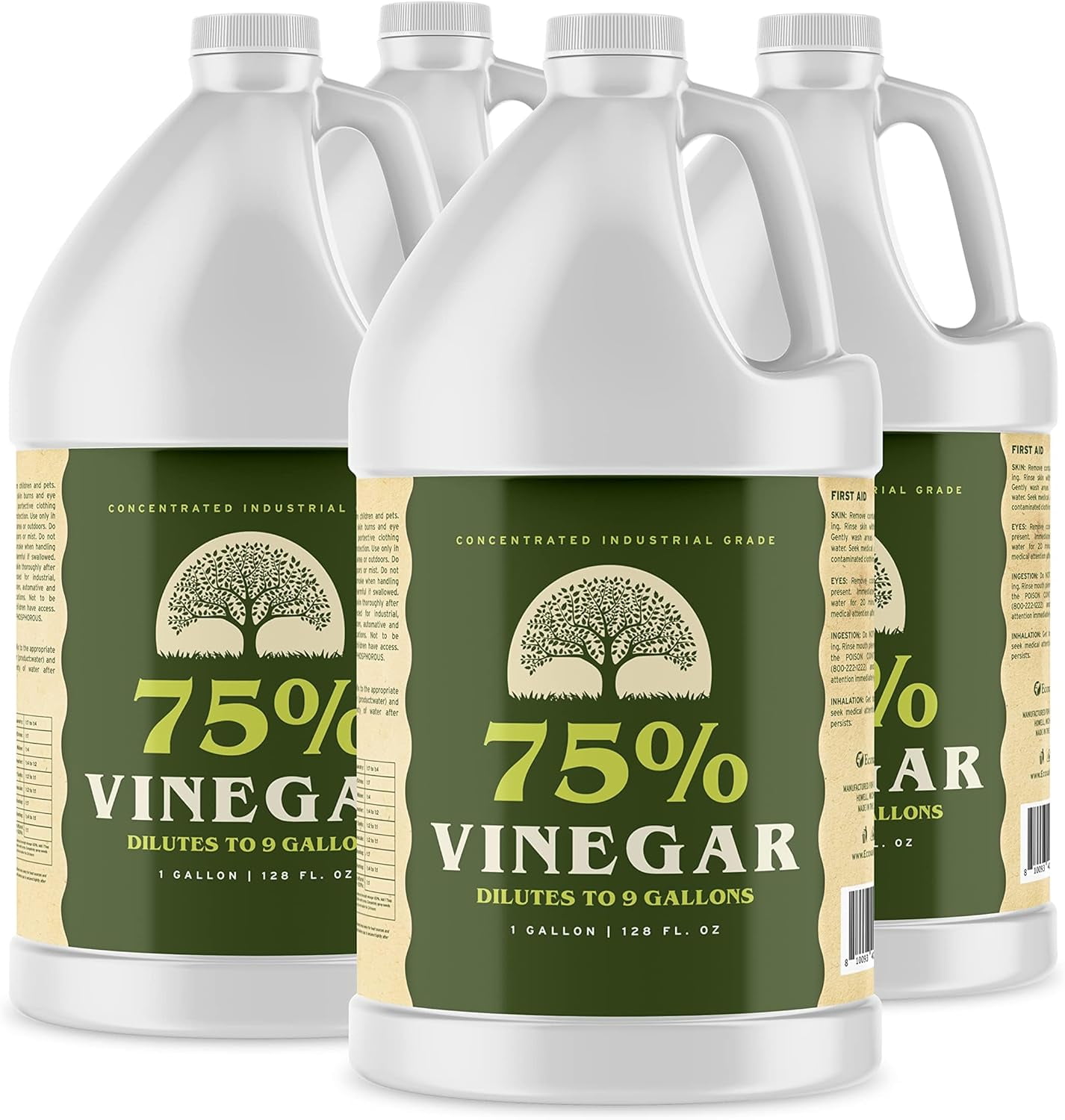 Premium 75 Pure Vinegar 1 Gallon 100 Natural Concentrated Cleaner Industrial Strength
