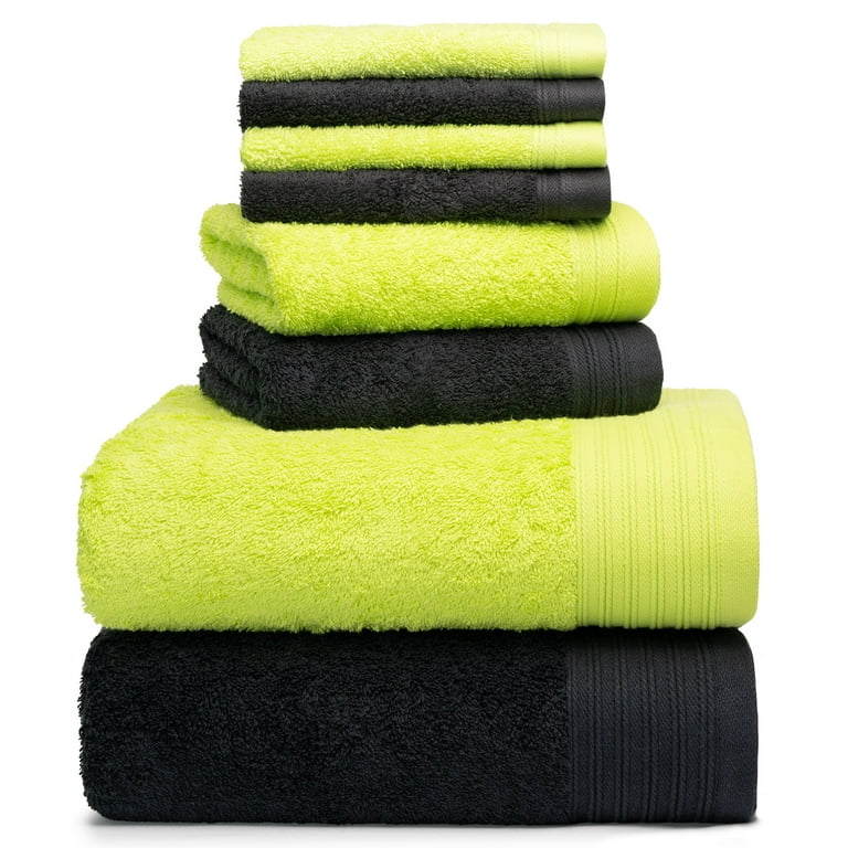 Green and black towels deals