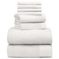 thumbnail image 1 of Premium 8 Pieces Towel Set including 2 Bath Towels 30" x 56", 2 Hand Towels 18" x 30" and 4 Washcloths 13" x 13" - Color: White | 100% Cotton |Machine Washable high Absorbency, 1 of 10