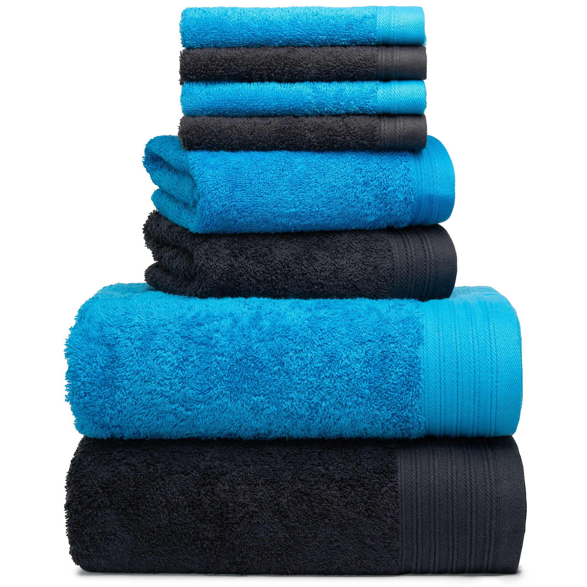 Premium 8 Pieces Towel Set including 2 Bath Towels 30 x 56